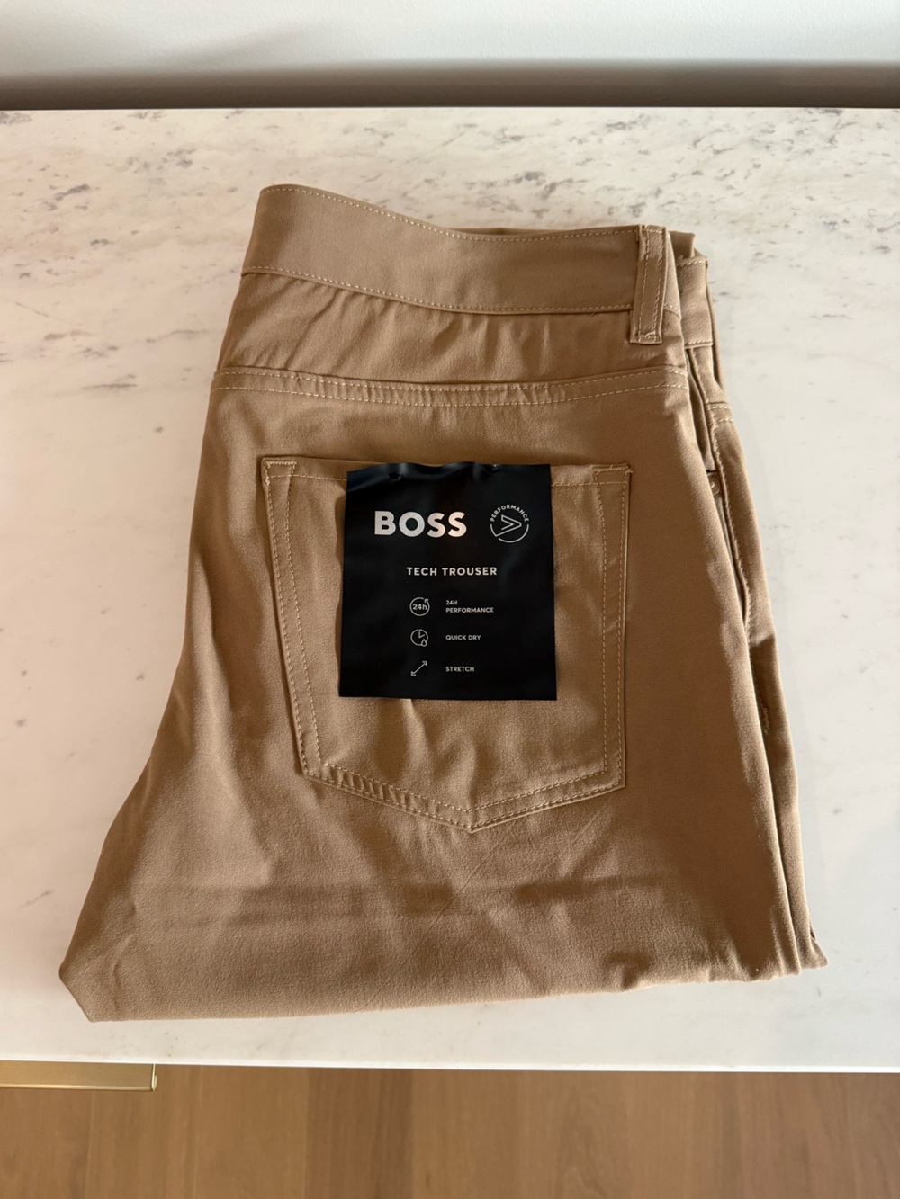 BOSS Casual Tech Trousers in Tan